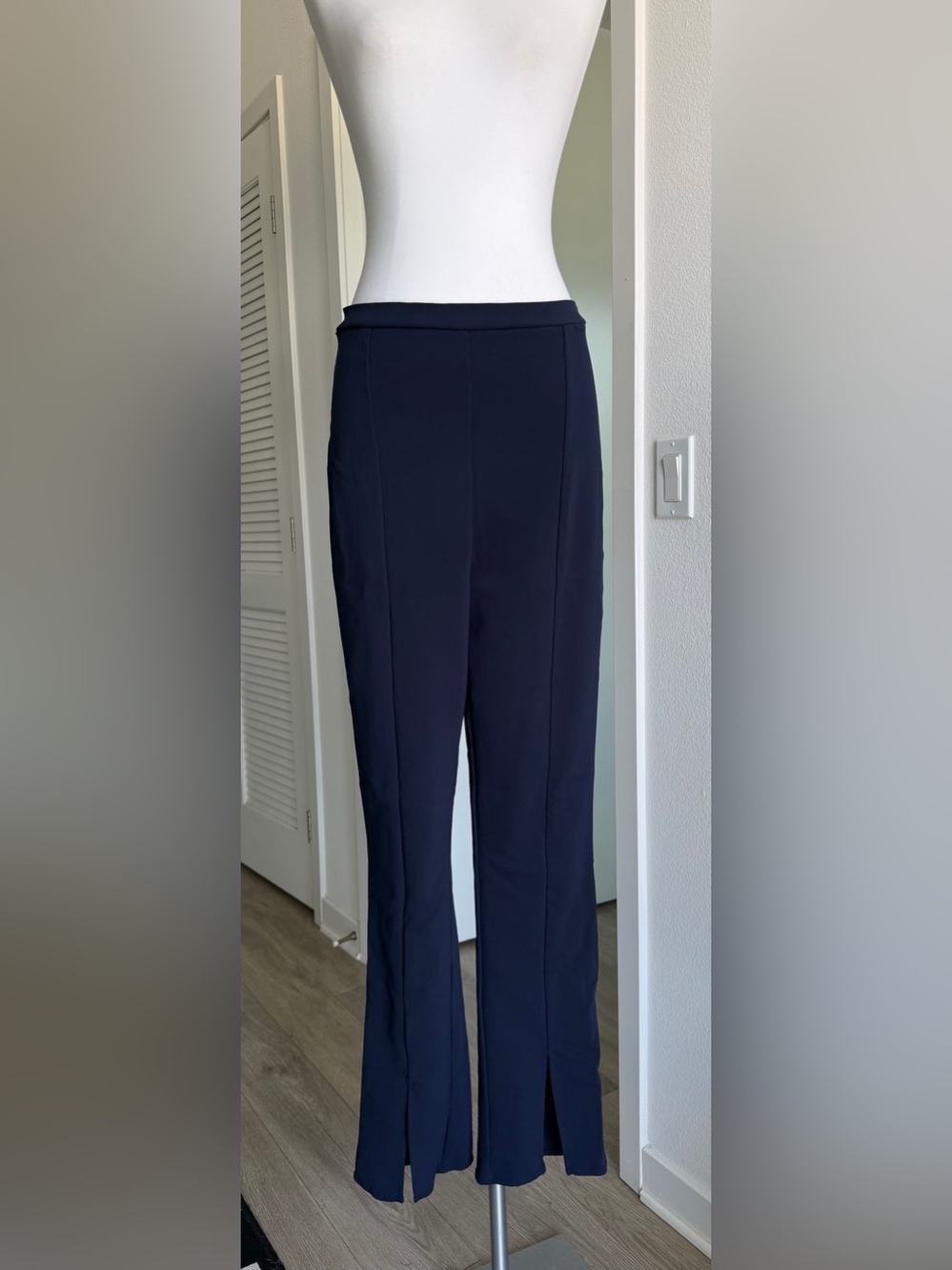 Reformation dark blue stretch trousers size L